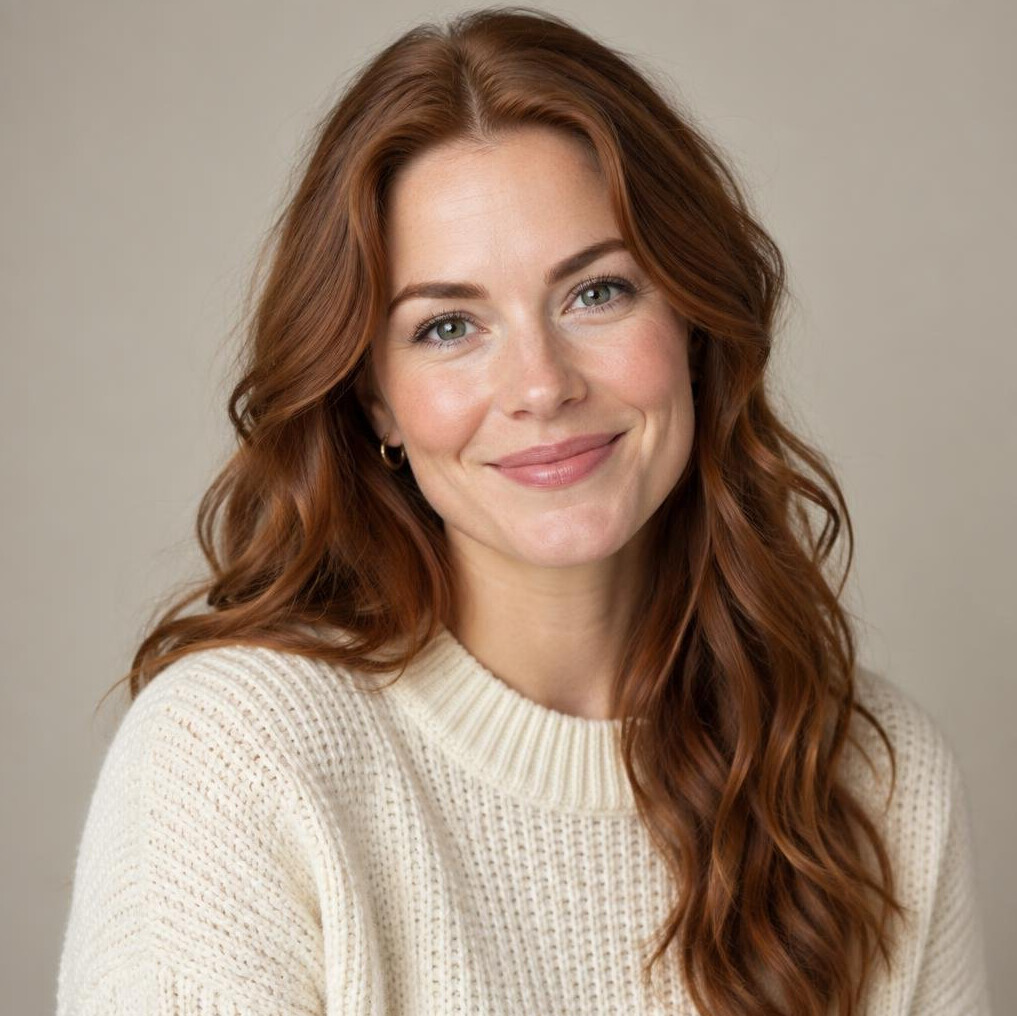 Portrait of a woman with wavy hair